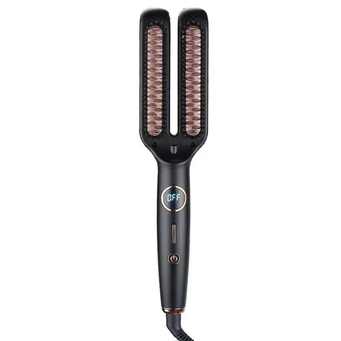 Brosse Lissante Électrique Chauffante Tout-en-un – Fer Plat Anti-Frisottis pour Cheveux Lisses – Peigne Lisseur