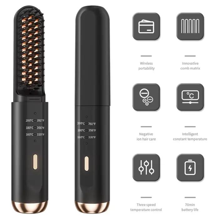 Peigne chauffant lisseur Brosse à lisser sans fil