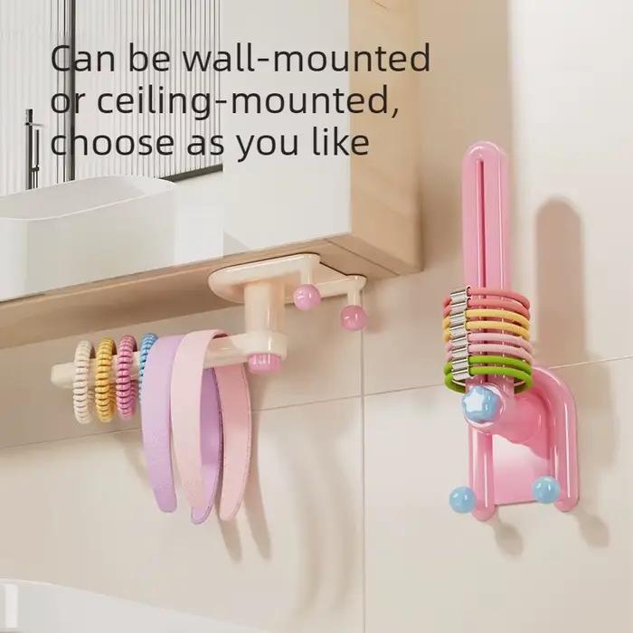 Support de rangement mural multifonctionnel sans perforation pour accessoires capillaires