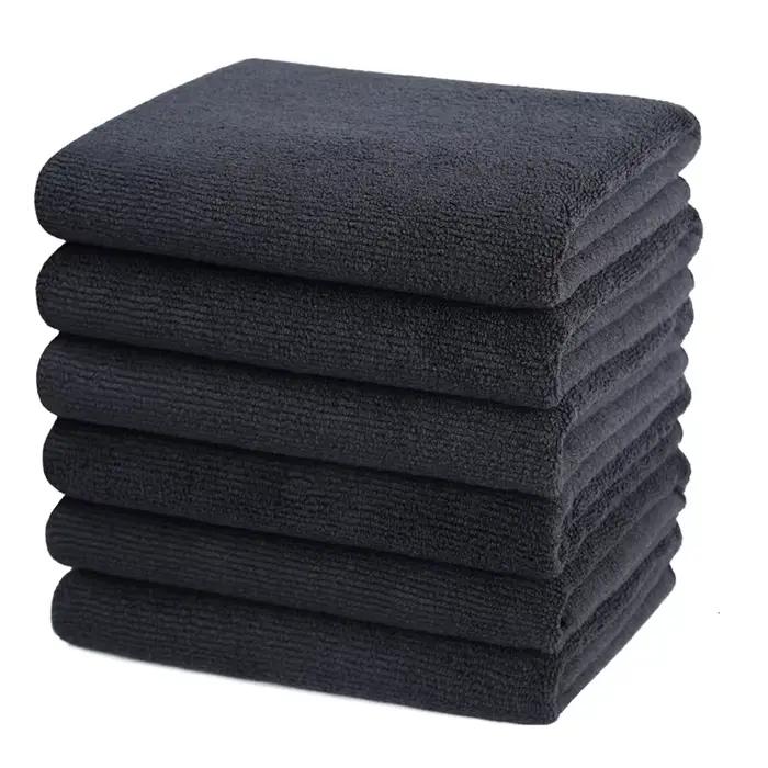 Serviette de séchage de cheveux en microfibre noire