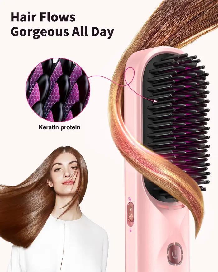 Brosse à lisser les cheveux sans fil