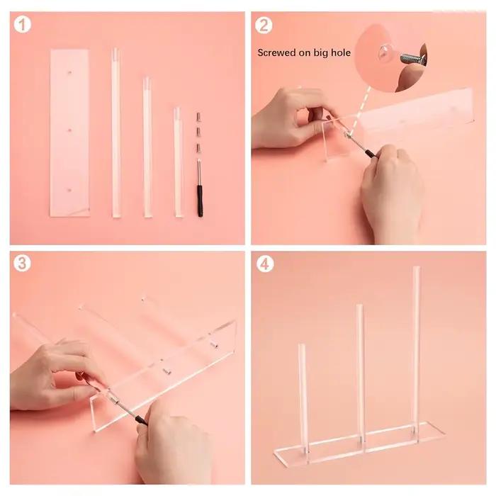 Présentoir organisateur d'accessoires pour cheveux en acrylique