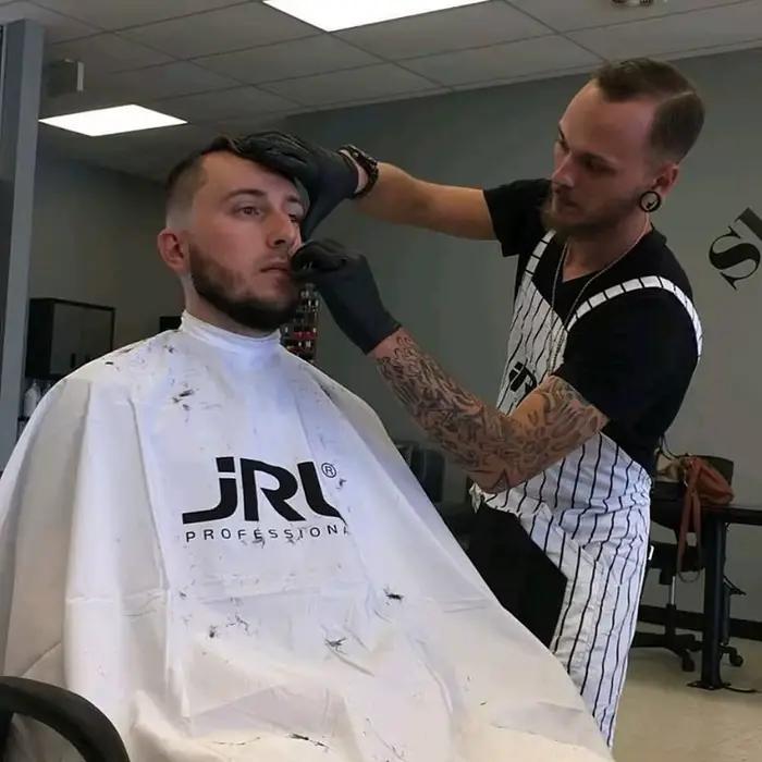 JRL 1, 8 m Cape de Coiffure Professionnelle Imperméable avec Col en Silicone et Boucle