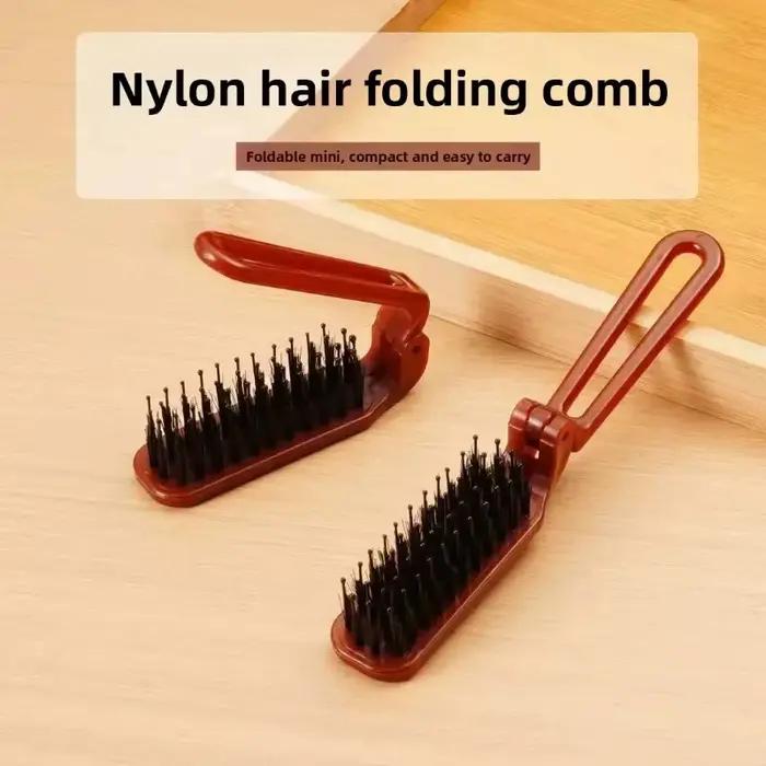 Brosse à cheveux pliable portable en poils de sanglier