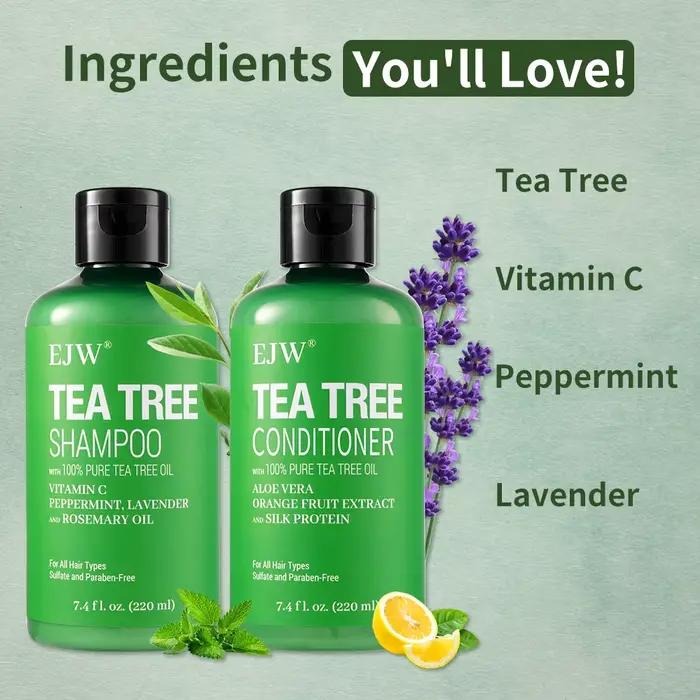 Ensemble shampoing et après-shampoing à l'huile d'arbre à thé | Rafraîchit le cuir chevelu