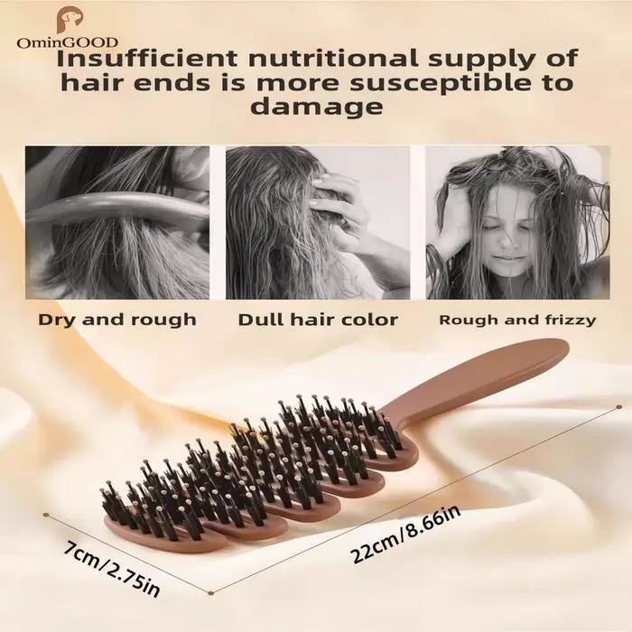 Brosse à cheveux en poils de sanglier