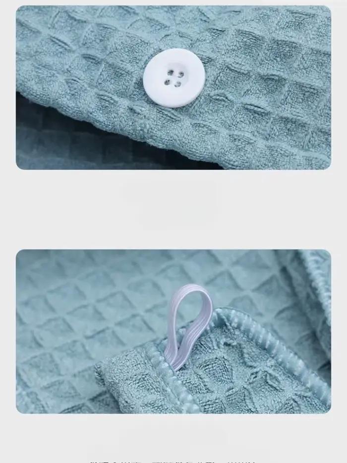 Serviette à cheveux rose gaufrée super absorbante