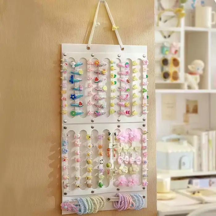 Organisateur mural suspendu pour accessoires capillaires : rangement pour nœuds