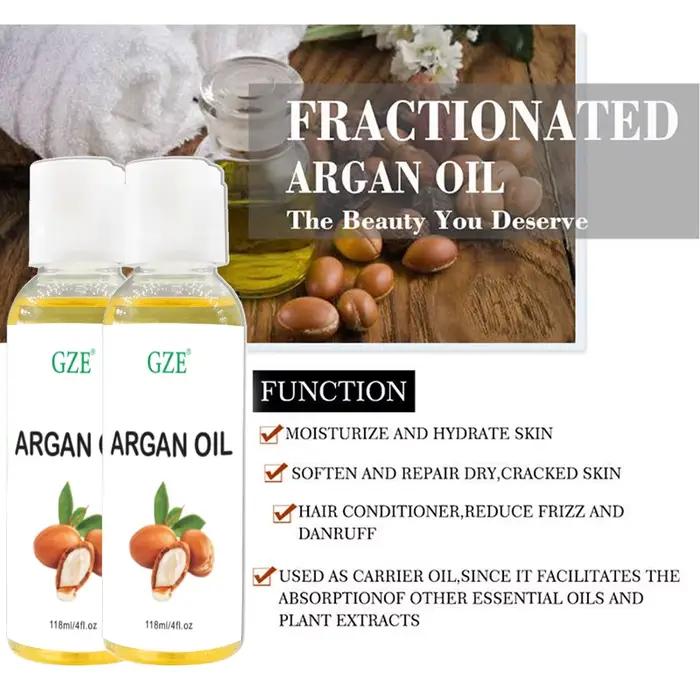 GZE Huile d'argan marocaine biologique Hydratant pur pressé à froid vierge de qualité supérieure pour peau sèche