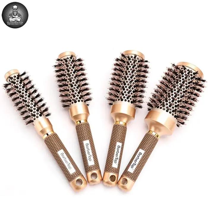 Brosse à cheveux à baril thermique ionique pour femmes