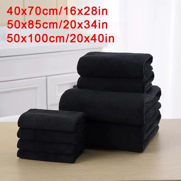 Serviette de séchage de cheveux en microfibre noire