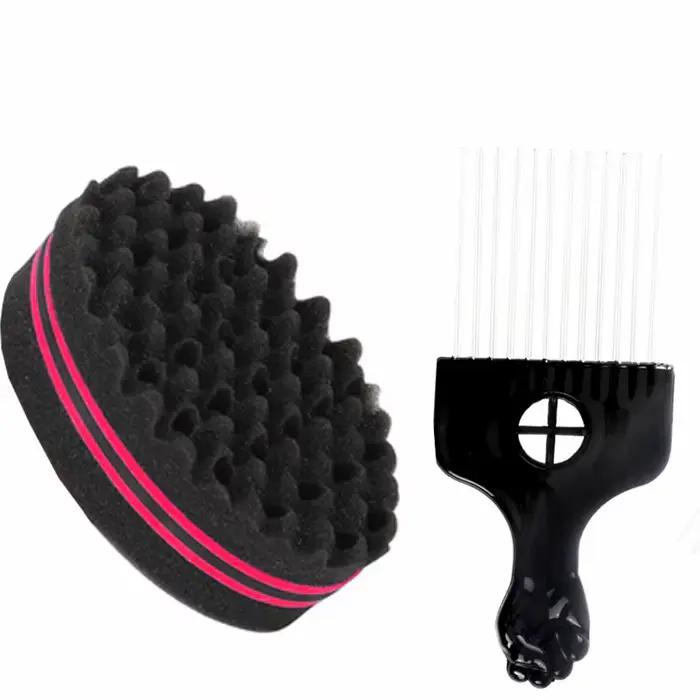 Brosse à cheveux en éponge professionnelle Double face