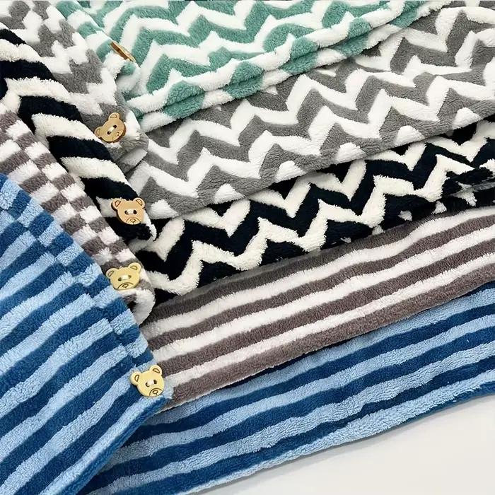Serviette sèche pour cheveux en microfibre rayée