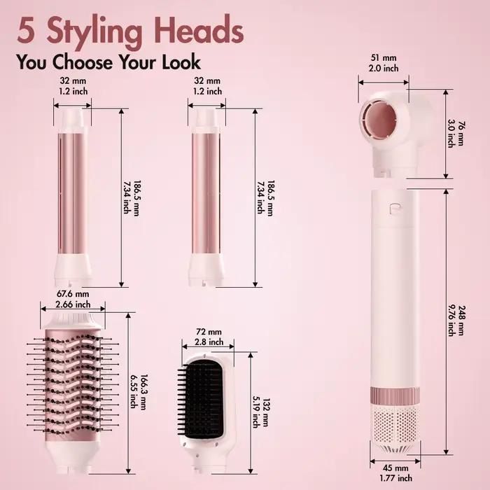 Brosse sèche-cheveux détachable 5 en 1