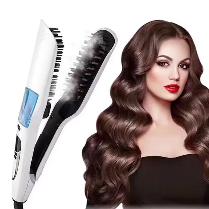 Brosse Lissante Vapeur Anti-brûlure à Ions Négatifs pour Soin des Cheveux