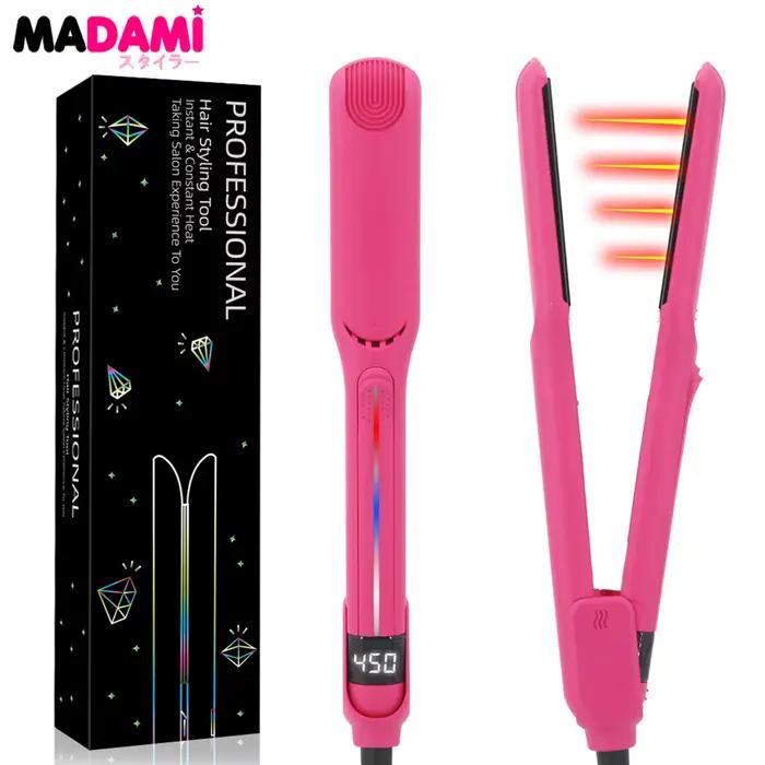 Fer plat infrarouge 450 ° F/230 ℃ Lisseur de cheveux professionnel 2 en 1