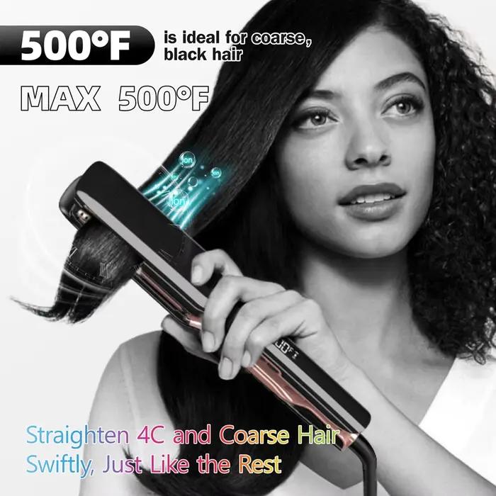 Lisseur de cheveux professionnel traitement à la kératine plaque large 500 ° Les fers plats F Hair