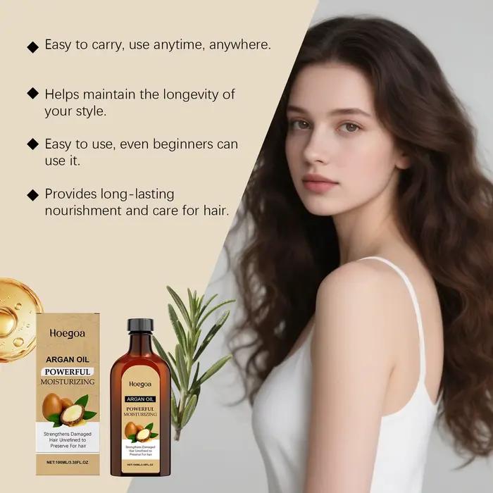 Huile de soin capillaire à l'argan marocain pour cheveux secs et endommagés