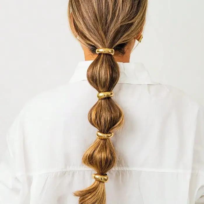 Attaches de cheveux en métal doré pour femmes