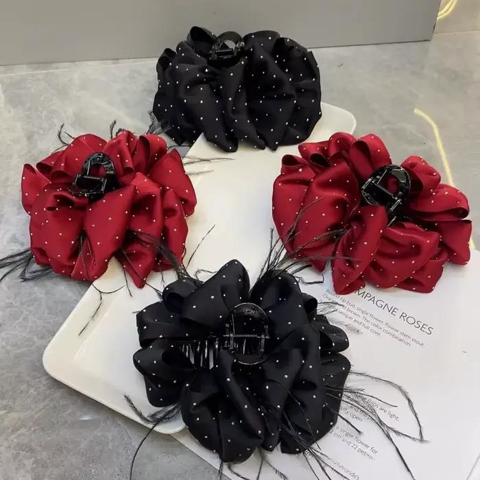 Pince à cheveux à la mode, design Unique, accessoire en strass, griffe de requin élégante, nœud papillon, accessoire pour cheveux pour femmes, pince à cheveux