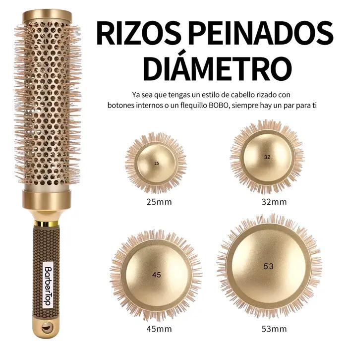 BARBERTOP Brosse à cheveux ronde en poils de sanglier pour boucler