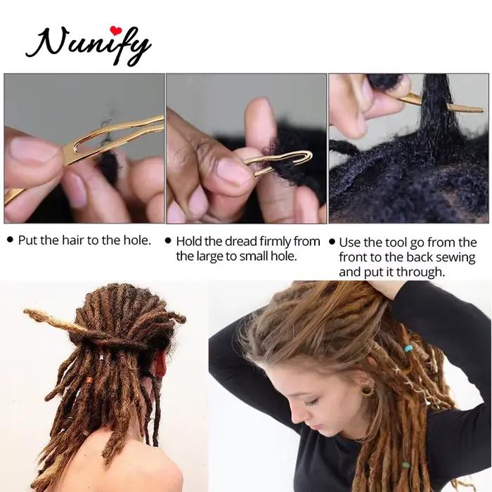 Outils de verrouillage pour Locs Deadlocks aiguille Blonde imbriquée aiguilles à cheveux Easylocks outil de Crochet