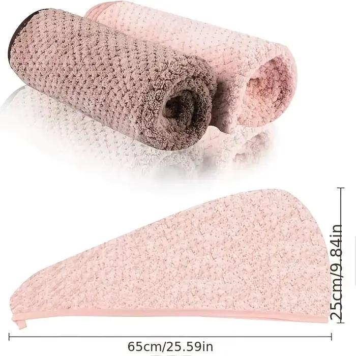 Serviette de séchage des cheveux en microcarence avec bouton