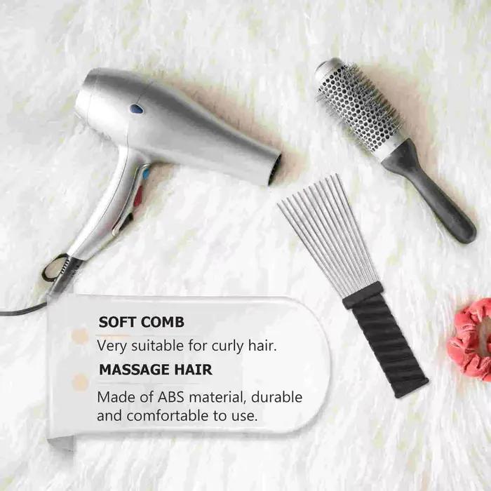 Peigne à cheveux démêlant en métal et plastique