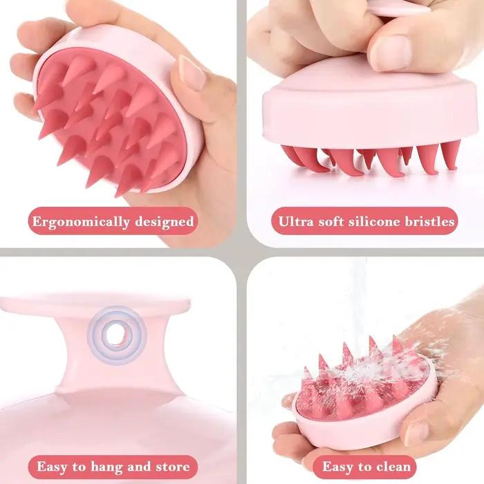 Brosse de Massage du cuir chevelu en silicone souple