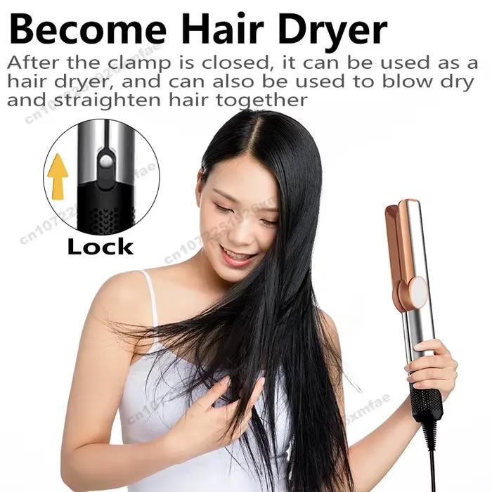 Lisseur et sèche-cheveux professionnel 2 en 1