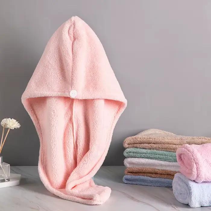 Bonnet de douche en microcarence à séchage rapide pour cheveux longs pour femmes