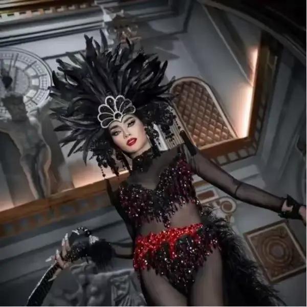 Hotselling carnaval fête plume bandeaux pour femmes Cosplay spectacle de danse coiffure indien