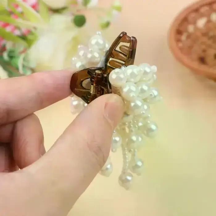 Épingle à cheveux Vintage élégante avec perles en cascade et chaînes