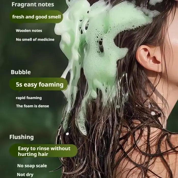 Savon Shampooing Usman Grass & Platycladi Traitement Naturel pour la Croissance des Cheveux Anti-Chute Renforce les Racines Cuir Chevelu Sain Barre Capillaire aux Herbes