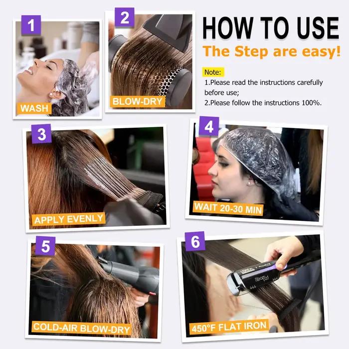 PURC 300ml traitement des cheveux à la kératine brésilienne et 100ml ensemble de shampooing purifiant professionnel