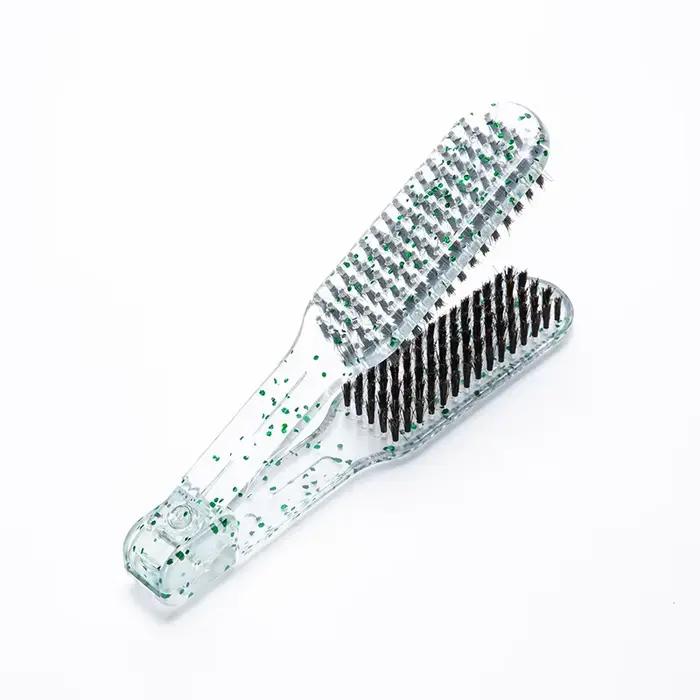 Brosse et peigne antistatiques à double face pour cheveux épais et rugueux