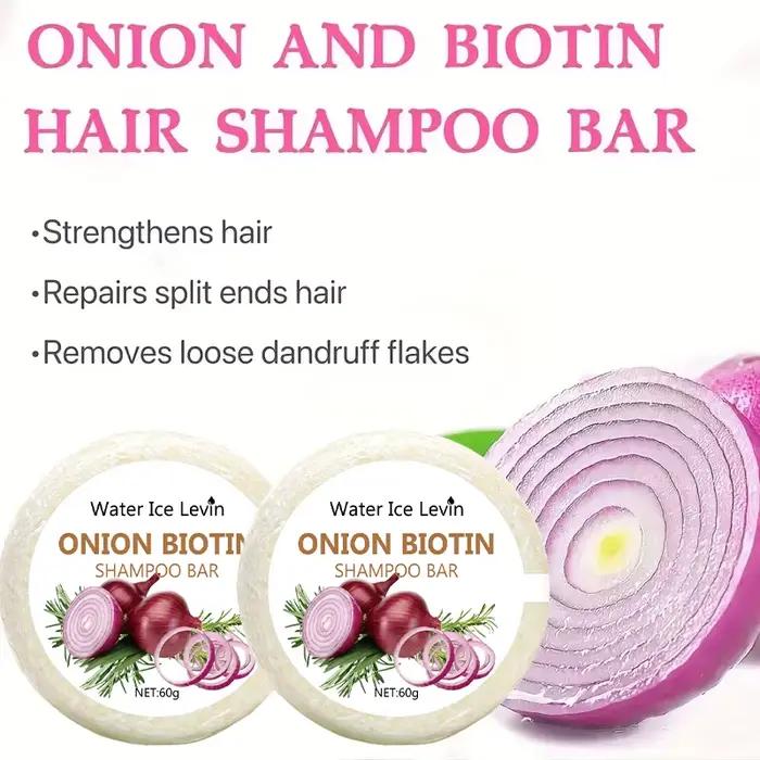 Shampooing solide à l'oignon et à la biotine - 60g