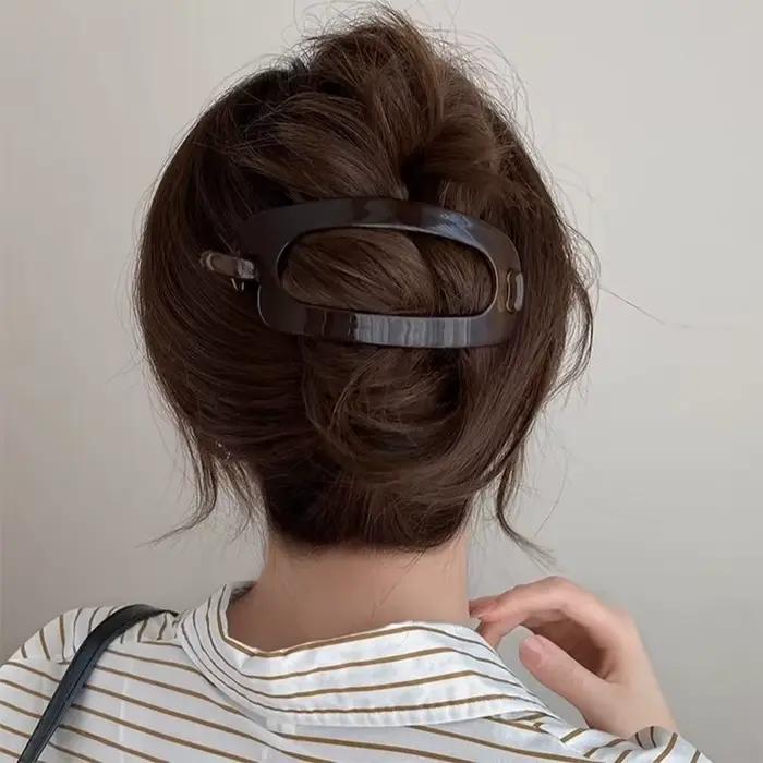 Pince à cheveux ovale tendance de 12 cm pour femme