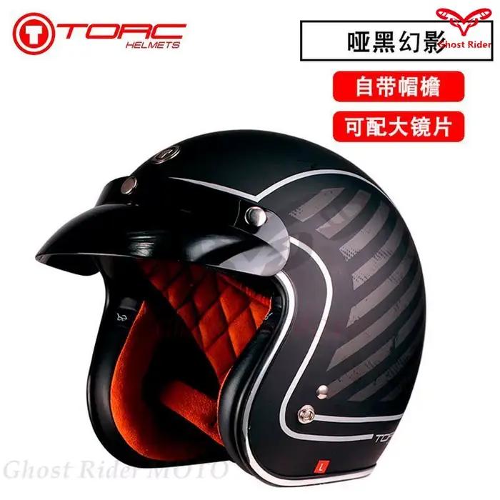 Casque de moto rétro TORC T50 pour hommes et femmes, casque demi-coque homologué DOT, idéal pour la conduite estivale en scooter ou moto