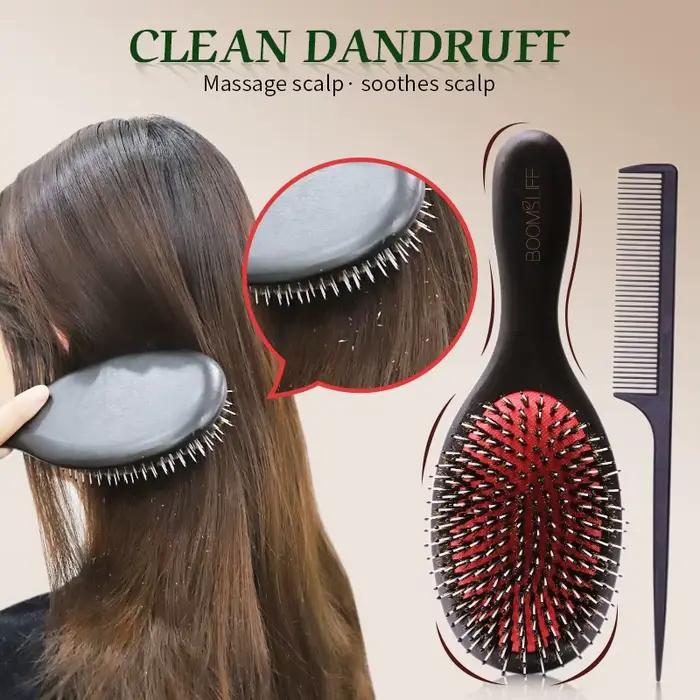 Brosse à cheveux en poils de sanglier pour femmes