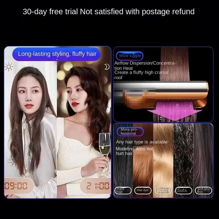 Sèche-cheveux et lisseur professionnel 2-en-1 EU UK US KR à ions négatifs