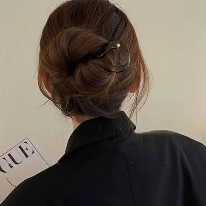 2025 nouvel accessoire de cheveux tempérament Simple en forme de U acétate épingle à cheveux ronde épingle à cheveux chignon en forme de cheveux rond accessoire de cheveux