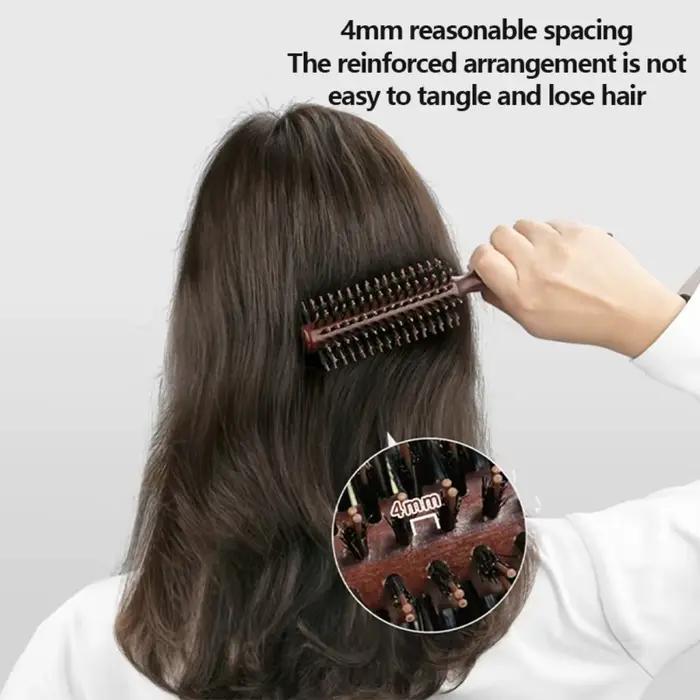 Brosse à cheveux bouclée en poils de sanglier pour femmes