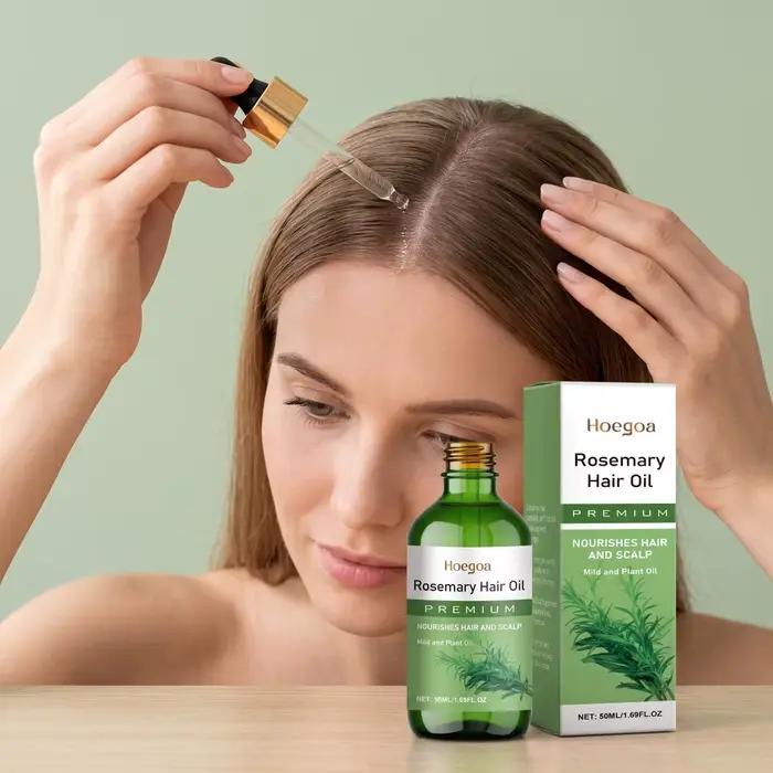 Huile capillaire à la rosmarine : Nourrit le cuir chevelu, répare les cheveux secs et abîmés, lisse les cheveux crépus, améliore la texture, répare les cheveux cassants, soin quotidien doux du cuir ch