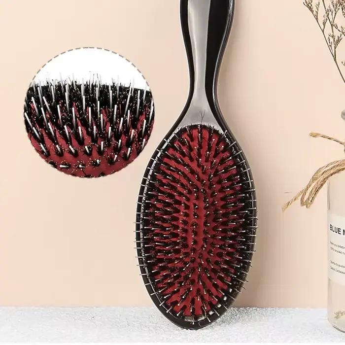 Brosse d'extension de cheveux en poils de sanglier pour Salon de coiffure