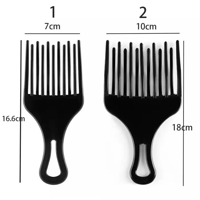 Peigne à dents larges antistatique en plastique pour cheveux bouclés