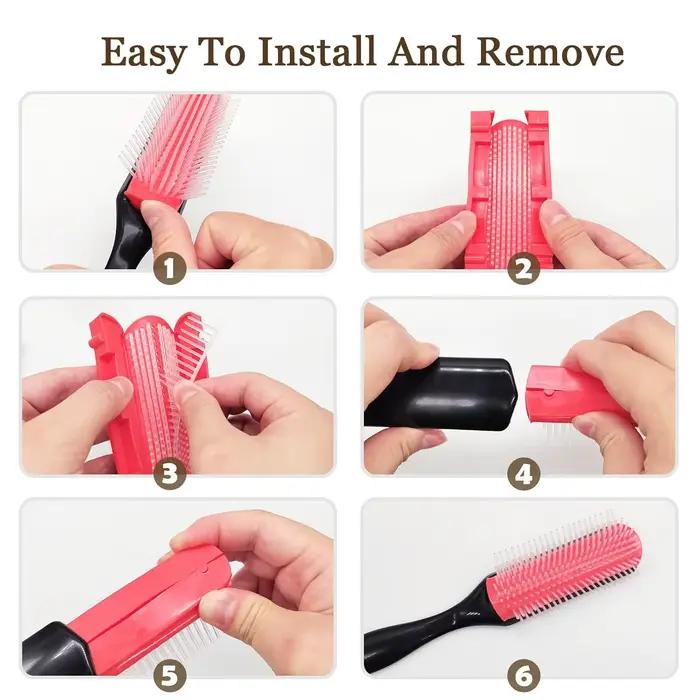 9-Rows Cushion Nylon Bristle Hair Brush Classic Detangling Wet Dry Curly