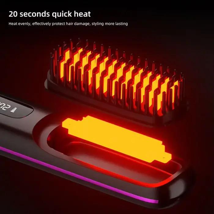 Brosse à cheveux électrique sans fil à température réglable