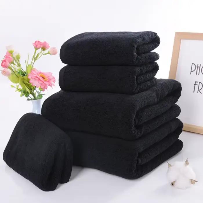 Ensemble de serviettes de séchage pour cheveux en microfibre noire