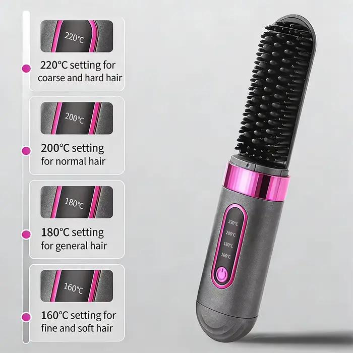 Brosse à lisser les cheveux en céramique sans fil